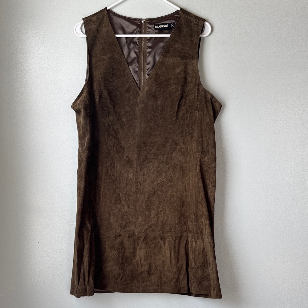 Blank NYC Olive Green V-Neck Suede Mini Dress